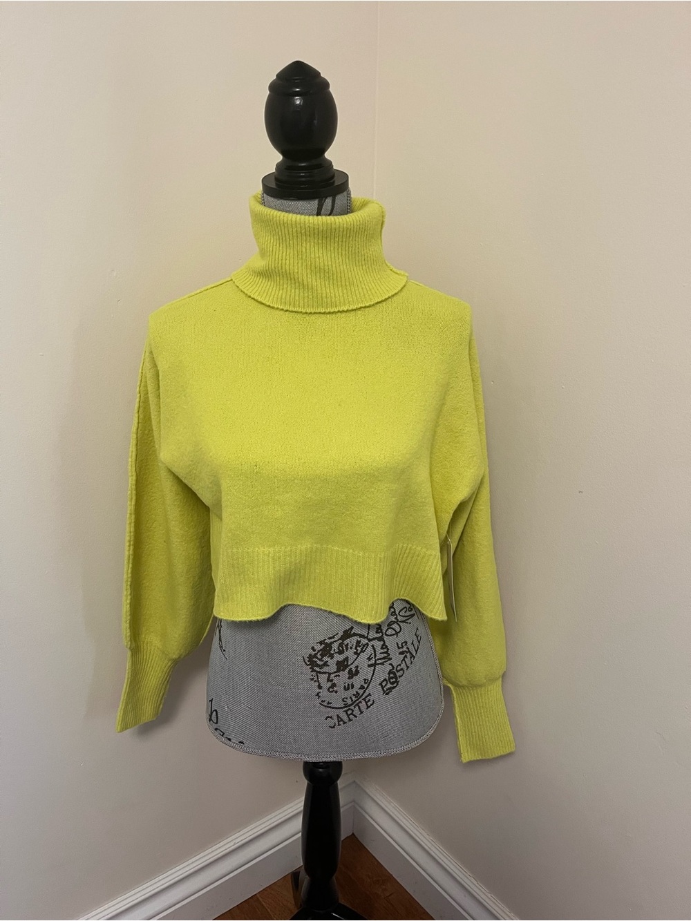 Urban Outfitters Cropped Turtleneck Sweater in Bright Yellow